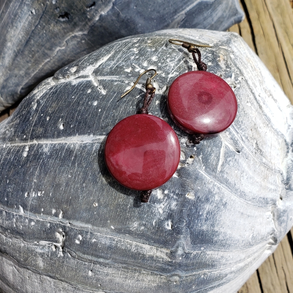 Handmade Tagua earrings